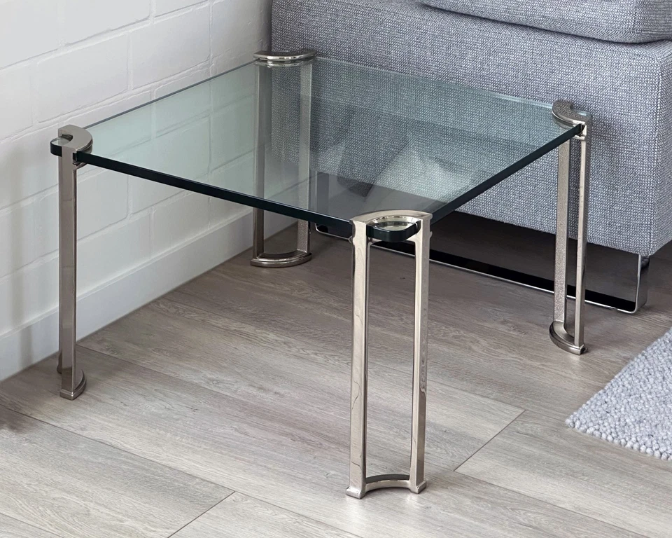 2 hochwertige Design Glastische Couchtische Beistelltische 70 x 70 X 45 cm - Bild 1 von 4