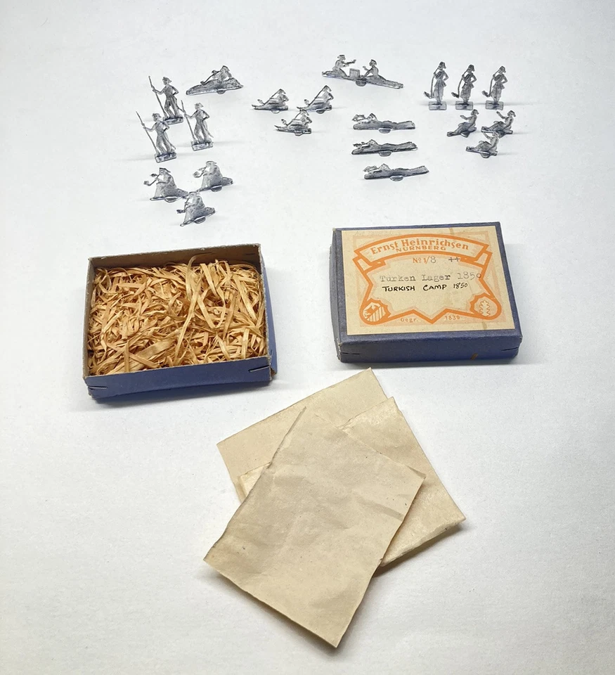 Vintage Ernst Heinrichsen Lead Toy Soldiers Flats Unpainted Turkish Camp 1850 - Image 1 of 4