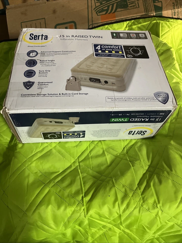 Serta 15-inch Raised Twin Air Mattress with Built-In Pump and Automatic Shut-Off - Image 1 of 2