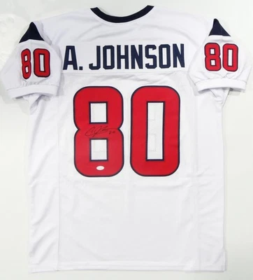 Andre Johnson Autographed White Pro Style Jersey- JSA Witness Auth *8 - Image 1 of 4