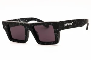 OFF WHITE NASSAU 107 Sunglasses Black Marble Frame Gray Lenses 51mm - Picture 1 of 4