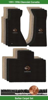 Juego de alfombrillas bereber personalizadas para Chevy Corvette 91-96 con logotipo (3 piezas) #G89 Foto 1 de 4