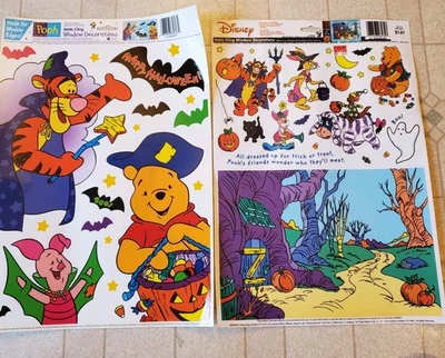 Winnie The Pooh Vintage Ventana Adhesivo/Decoraciones Lote De 2 Halloween Foto 1 de 4