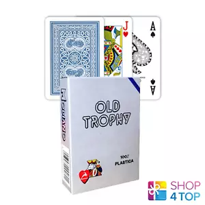 Alte Pokal Blau Poker Spiel Karten Deck Plastik Modiano Zaubertricks Italien Neu - Bild 1 von 3