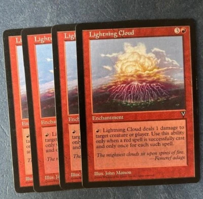 MTG 4X VISIONS LIGHTNING CLOUD NM MAGIC THE GATHERING ENCHANTMENT RED RARE - Image 1 of 4