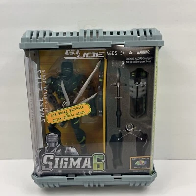 GI Joe Sigma 6 Codename:  SNAKE EYES Action Figure 8” W/ Ninja Armor Hasbro 2005 - Image 1 of 4