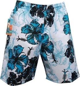 BADE SHORT SHORTS BERMUDA BADEHOSE Weiß Blau BADESLIP BOXER in S M L XL XXL XXXL - Picture 1 of 27