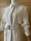 Ted Baker London Fabric Blocked Pira Belted Pleated White Trench Coat 2 (10 Uk)