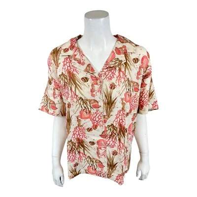 Camisa para mujer Isaac Mizrahi Bridgehampton de lino resort arena junto al mar 1X talla grande Foto 1 de 2