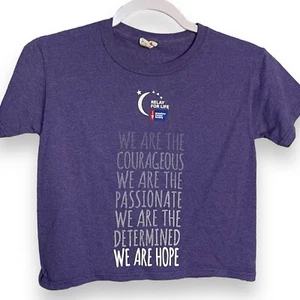 Fruit Of The Loom Relay For Life Heavy HD Graphic Print T-Shirt Unisex S Purple - Picture 1 of 11
