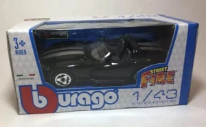 BBURAGO ITALY STREET FIRE DODGE VIPER RT/10 1:43 METAL FUNDIDO A PRESIÓN NEGRO - Imagen 1 de 2