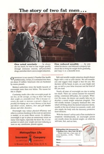 Anuncio impreso vintage Metropolitan Life Insurance 1953: Story of Two Fat Men - Imagen 1 de 1