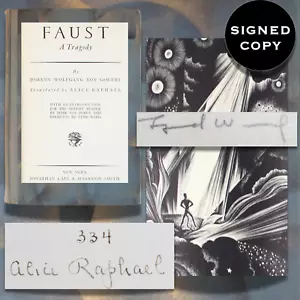 Goethe FAUST Limited Edition 1930 Signed Lynd Ward Original Woodblock Romantic - Picture 1 of 15