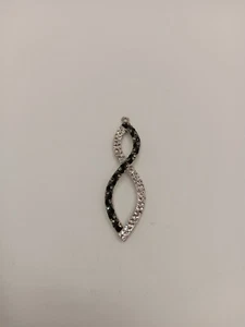 Sterlingsilber 925 schwarz und silber Halskette Anhänger - Bild 1 von 2