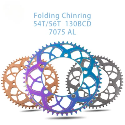 130 BCD Bicicleta Plegable Rueda de Cadena Ultraligera 53T/56T BXM Bicicleta Juego de Bielas Diente Foto 1 de 4