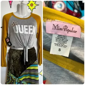 Vintage Y2K 2000s | Queen Long Sleeve Graphic Tee T Shirt Tank Crop Top | Small - Picture 1 of 3