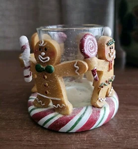 Yankee Gingerbread Couple Tea Light Votive Candle Holder - Picture 1 of 4