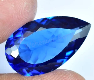 Natural Blue Zircon 14.70 Ct Pear Stunning Certified Cambodian Gemstone - Picture 1 of 6