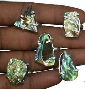 Abalone Shell stone 925 Sterling silver Overlay Rings Wholesale Lot 50PCS EB604