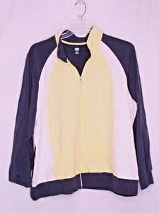 VENEZIA SPORT BLACK/WHITE HOODED LONG SLEEVE POCKETS KNIT JACKET SZ 22/24 #N673 - Picture 1 of 2