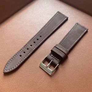 19mm HODINKEE Nubuck Mocha Brown Calfskin Leather Watch Strap Band - Picture 1 of 3