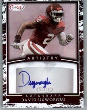 2022 SAGE Artistry Autograph White/Black Border David Ugwoegbu RC Rookie AUTO