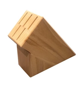 Wooden Knife Block for 5 slots kitchen storage Light Wood - Picture 1 of 4