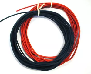 25' each Red & Black General Cable C1321 18GA/AWG (65/36) Rubber Test Lead Wire - Picture 1 of 3