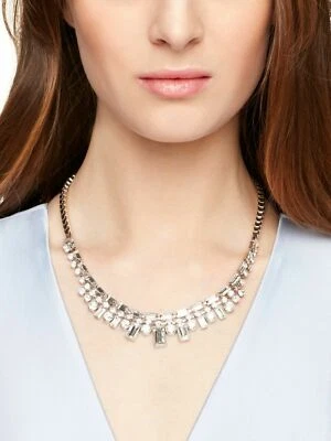 Collar Kate Spade Art Deco Tintín de Hielo Flecos Plata Transparente Foto 1 de 4