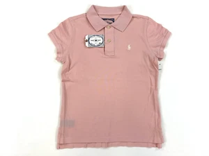 Polo Ralph Lauren Girl's Short Sleeve Solid Polo Shirt with Pony - Pink - Picture 1 of 2