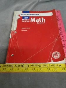 HOLT MIDDLE SCHOOL MATH: KNOW-IT NOTEBOOK COURSE 1 - Picture 1 of 4