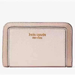 Kate Spade Morgan Colorblocked Compact Wallet small Pale Dogwood, NWT, Pink - Picture 1 of 7