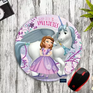 SOPHIA THE FIRST UNICORN PRINCESS PURPLE ROUND PC MOUSE PAD DESK MAT SCHOOL GIFT - Picture 1 of 1