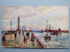 Postcard, Whitby Lighthouses, William Matthison Art Card