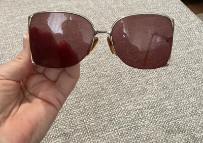 Gafas de sol Gucci GG2201 marco de metal con lentes rosa/marrón años 80 vintage certificado de autenticidad Foto 1 de 4