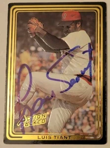 Tarjeta llena de acción Luis Tiant firmada a mano IP 1992 #46 Medias Rojas - Imagen 1 de 3