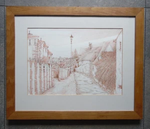 Bishop's Stortford Summer's Evening Miriam King SWA Original Intricate Pen + Ink - Picture 1 of 7