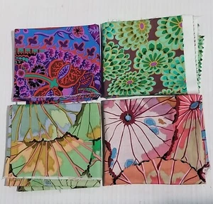 Kaffe Fassett Cotton Fabric Rowan Lot 4 FQ Lotus Leaf Paisley & Floating Flower - Picture 1 of 11