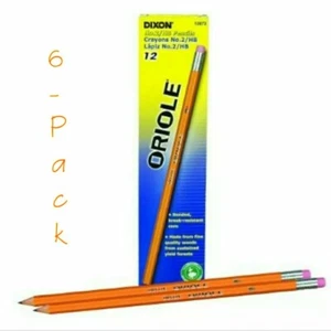 72 Dixon Oriole Pencils Erasers Unsharpened Wood-Cased Graphite 2 HB - 6 boxes - Picture 1 of 5