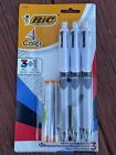 Bic 4-Color 3 + 1 Ballpoint Pen and Pencil, Medium, 3 Pens W/ Extra Lead & Erase