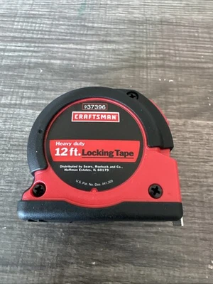 Sears Craftsman Nos Rare Red Tape Measure 12’ Heavy Duty Locking Tape 37396  - Image 1 of 4