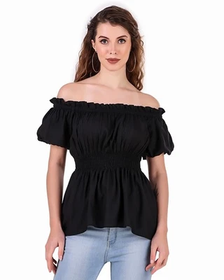 Женская средневековая блузка в стиле стимпанк пиратского ренессанса - Изображение 1 из 4