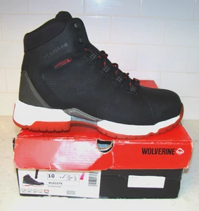 NIB Wolverine 1-90 Rush 6” Size 10M EH Black Red Safety Toe Work Boots W191079 - Picture 1 of 11