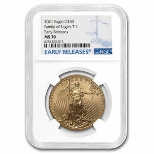 2021 1 oz American Gold Eagle (Type 1) MS-70 NGC (Early Releases) - Picture 1 of 3