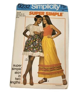 Vintage Sewing Pattern Small 1970 Super Simple Skirt Two Lengths  - Picture 1 of 3