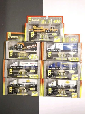 Matchbox Premiere rigs lot. Moving van, Container trailer,  mack, Peterbilt Ford - Image 1 of 4
