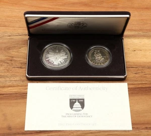 1989-S U.S. Silver Proof Congressional 2-Coin Set Silver $1 in OGP with COA - Picture 1 of 11