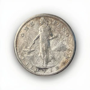 1908-S USA-Philippinen 1 Peso, San Francisco Mint Issue, Old Large - Gu23 - Bild 1 von 2