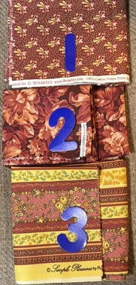 Lote de tela acolchada granate de Benatex, RJR, Kings Road Foto 1 de 4