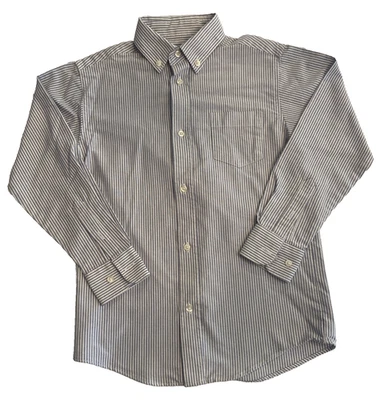 Chaps RL Button Up Long Sleeve Blue & White Stripe Oxford Shirt Boys Size 10 - Image 1 of 4